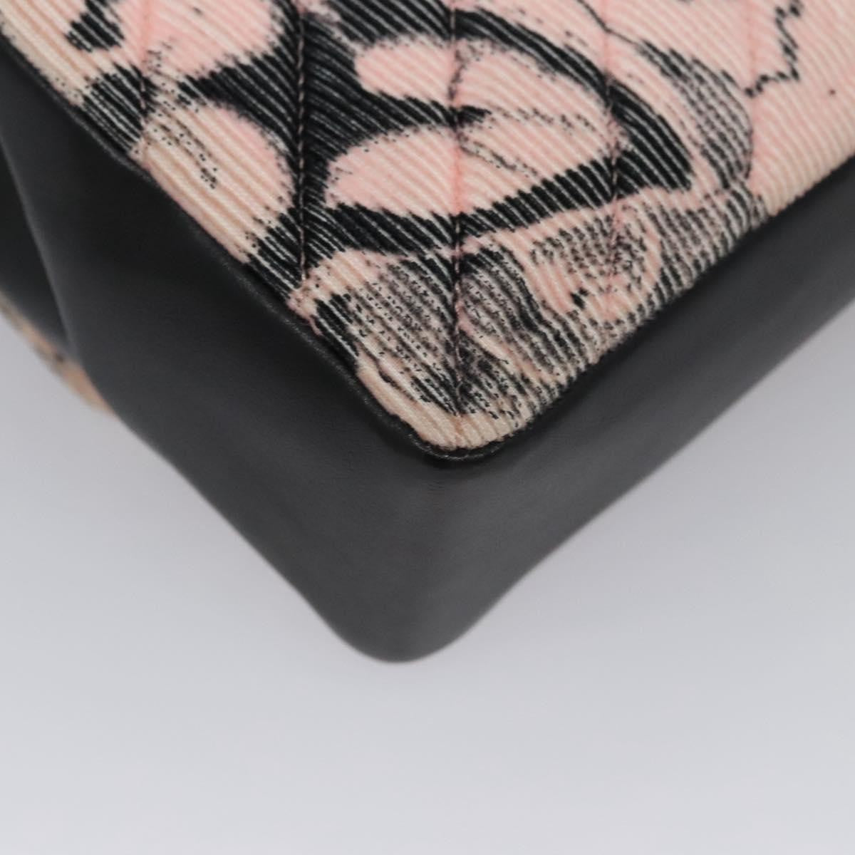 Chanel Flap Shoulder Bag Canvas Pink Cotton Shoulder Bag Bag