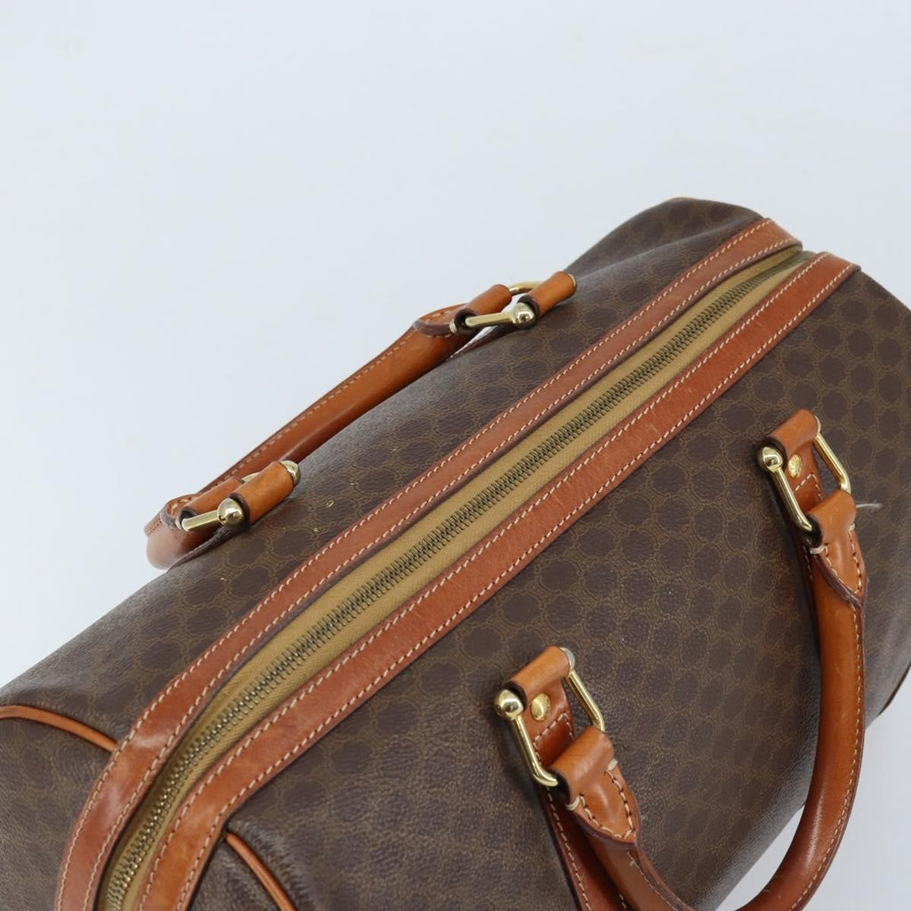 Celine Vintage Duffle Bag Canvas And Leather Brown Canvas Travel Bag Bag