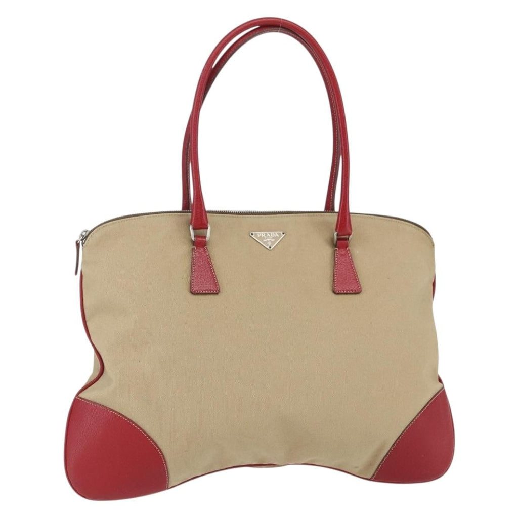 Prada Vintage Handbag Canvas Beige Canvas Handbag