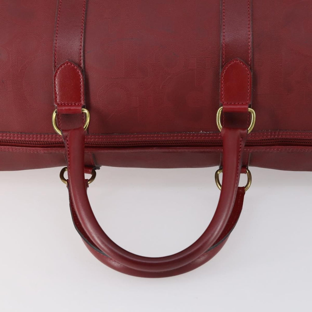 Christian Dior Vintage Trotter Duffle Bag Diorissimo Canvas Red Pvc Travel Bag Bag (Pre-Owned)