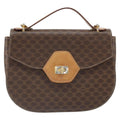 Celine Vintage Macadam Shoulder Bag Canvas And Leather Brown Canvas Shoulder Bag Bag