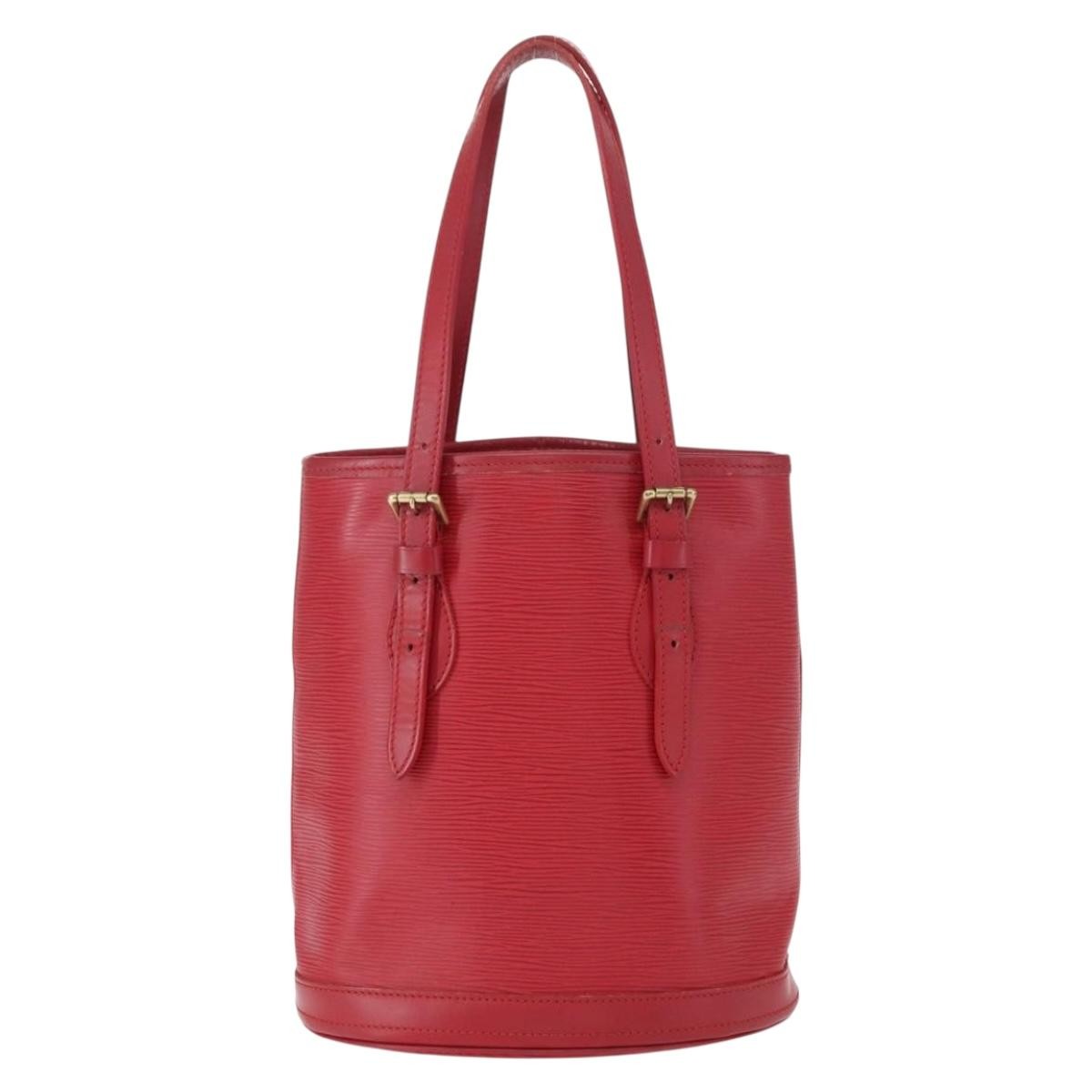 Louis Vuitton Bucket Bag Epi Leather Red Leather Shoulder Bag