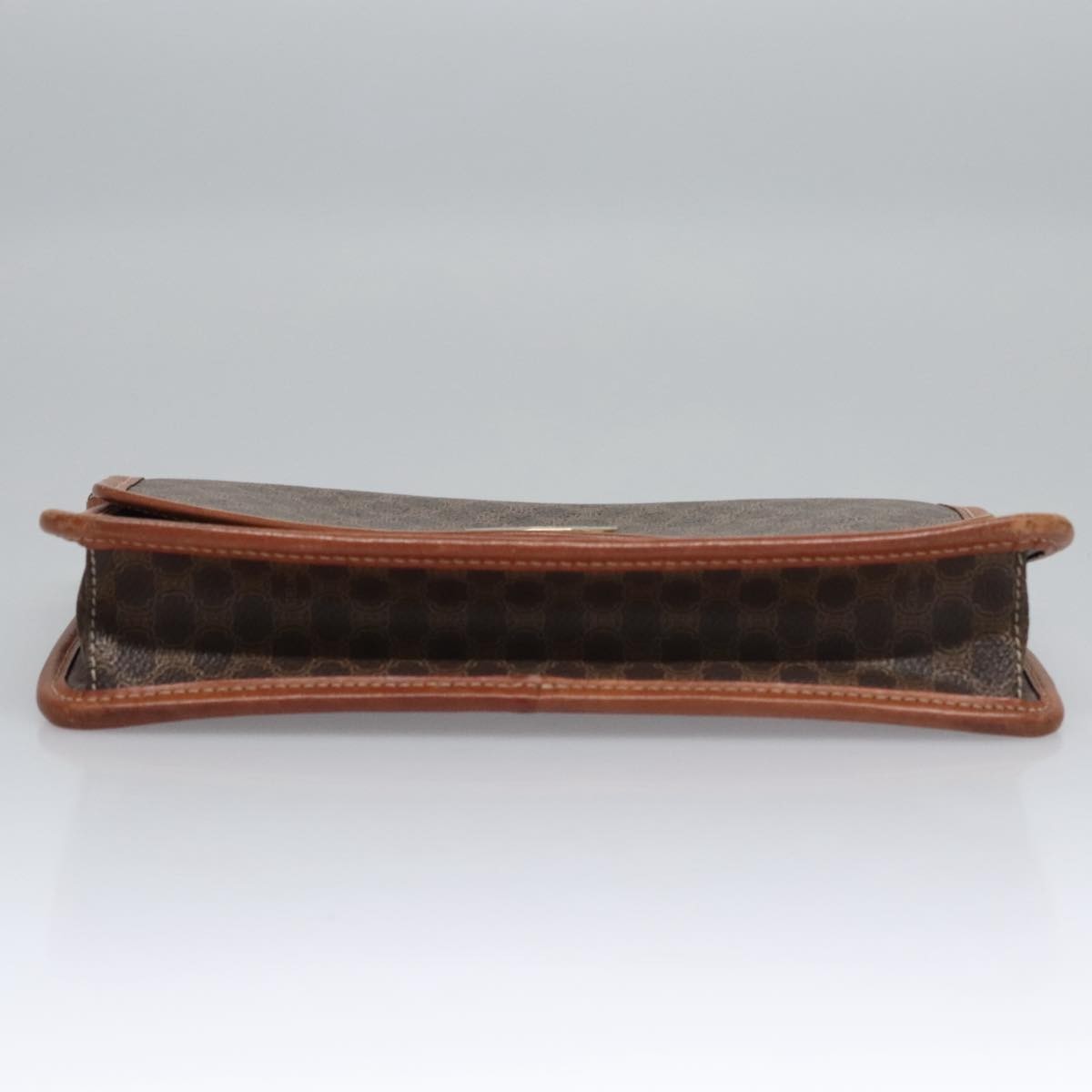 Celine Vintage Macadam Circle Logo Shoulder Bag Canvas And Leather Brown Canvas Shoulder Bag Bag