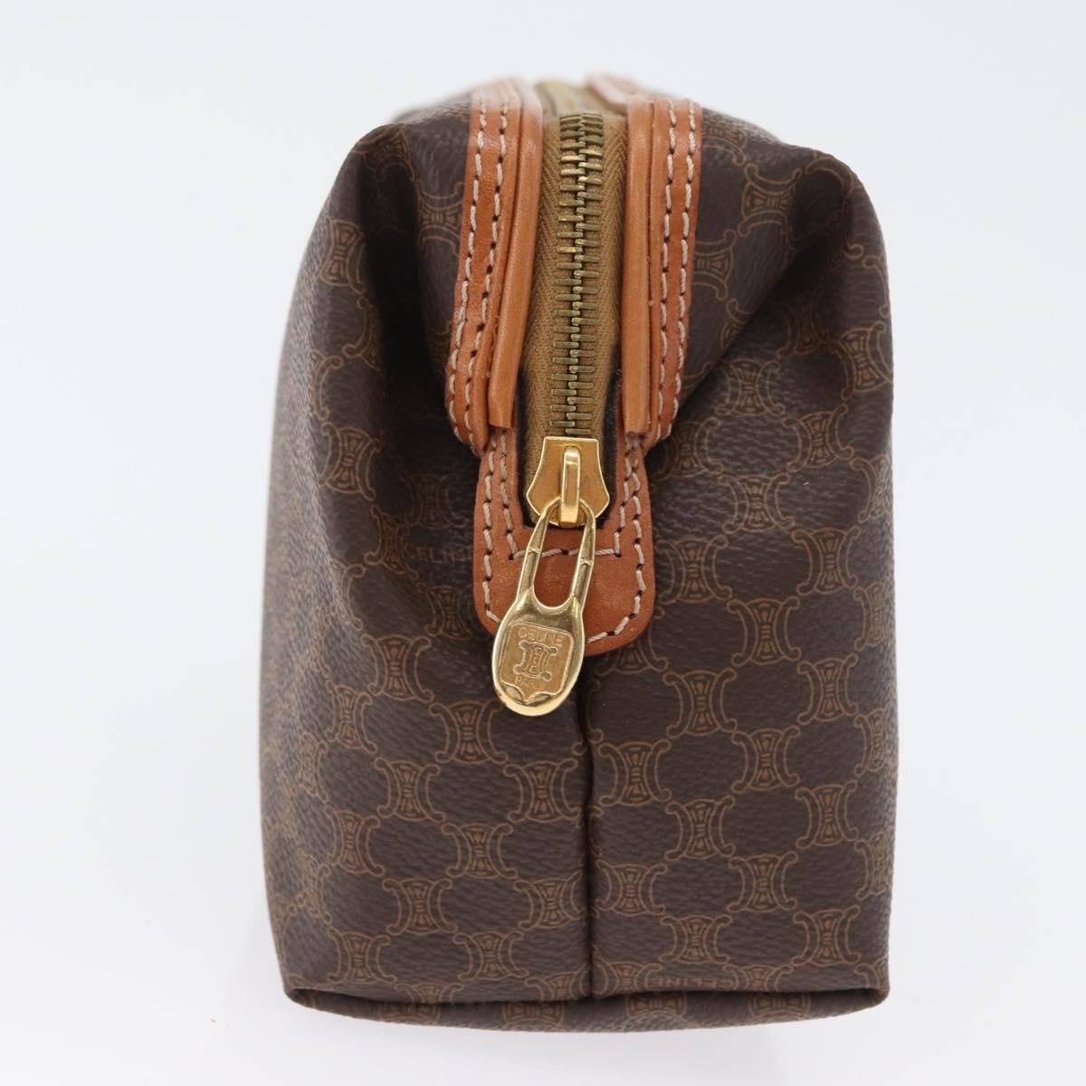 Celine Macadam Pochette Canvas And Leather Brown Canvas Clutche & Pouche Bag