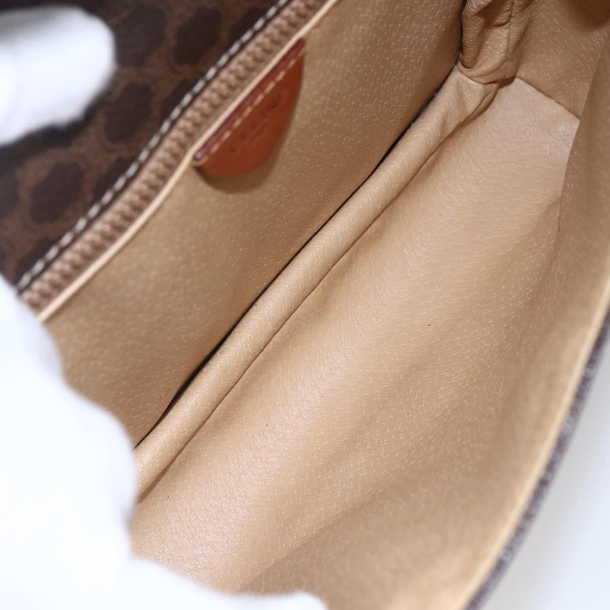 Celine Vintage Macadam Shoulder Bag Canvas And Leather Brown Canvas Shoulder Bag Bag