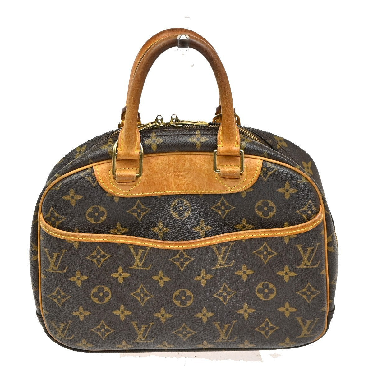Louis Vuitton Trouville Handbag Monogram Canvas Brown Canvas Handbag