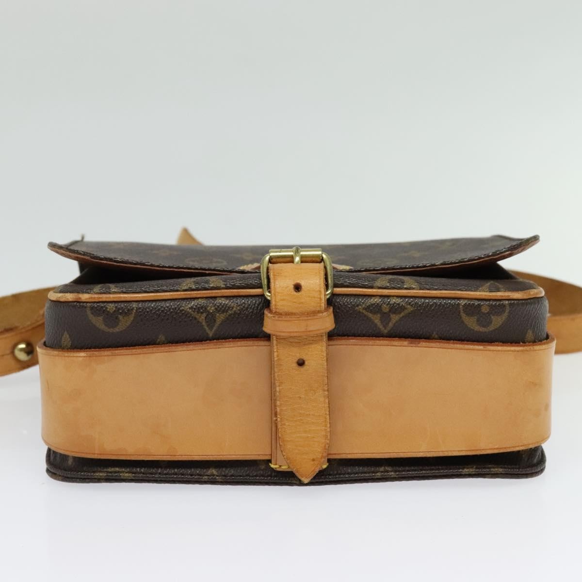 Louis Vuitton Cartouchiere Handbag Monogram Canvas Brown Canvas Shoulder Bag