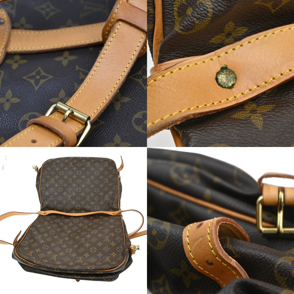 Louis Vuitton Saumur Handbag Monogram Canvas Brown Canvas Shoulder Bag