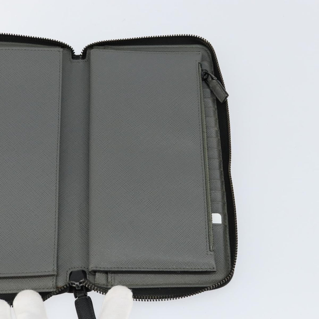 Prada Saffiano Wallet Leather Black Leather Wallets Accessory