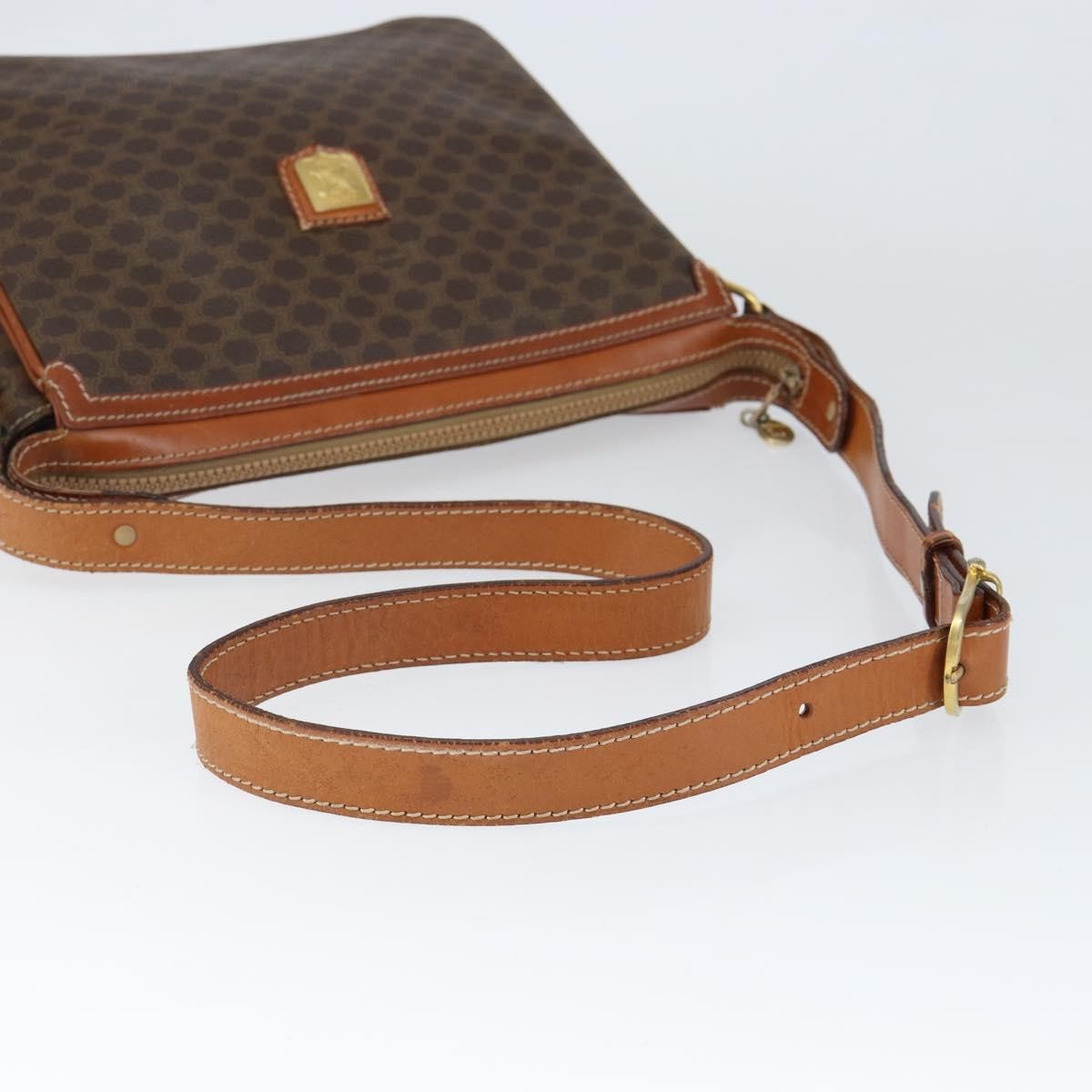 Celine Macadam Shoulder Bag Pvc Leather Brown Canvas Shoulder Bag Bag