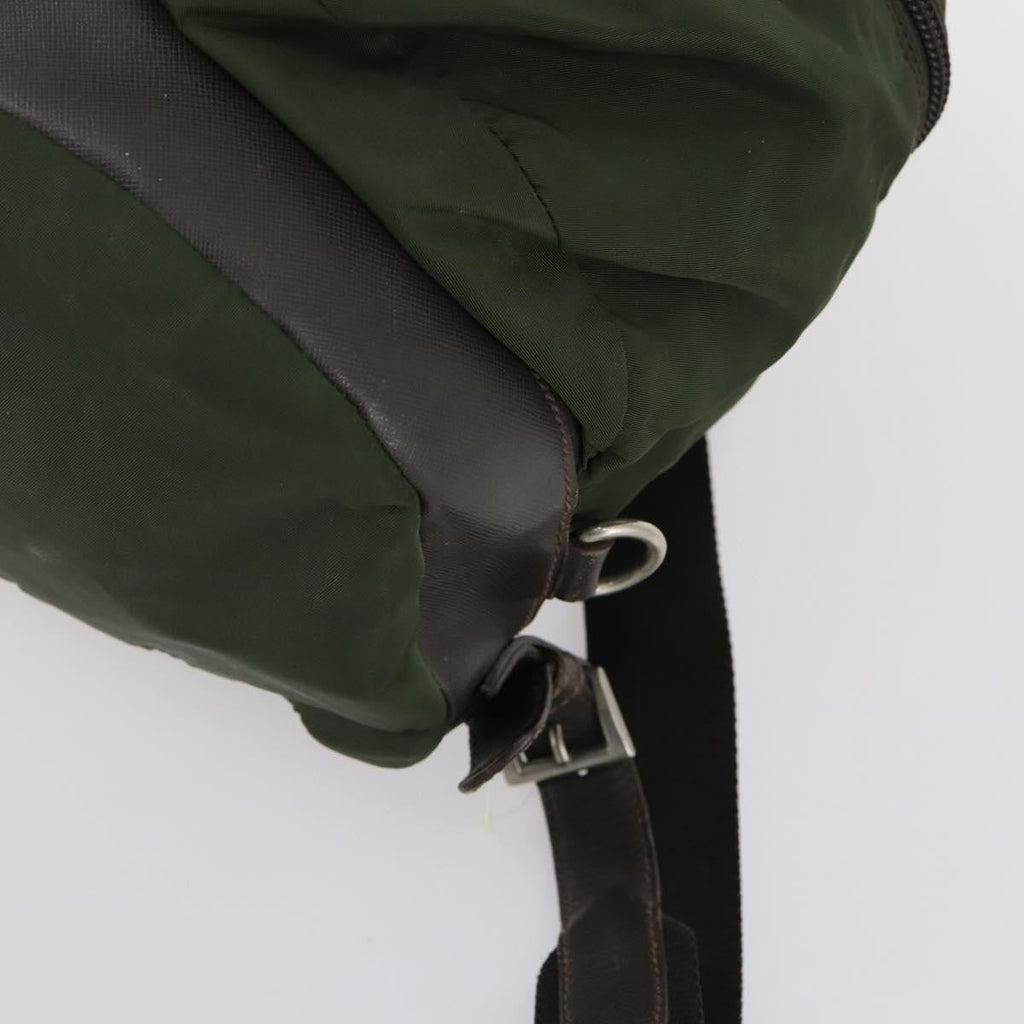 Prada Double Front Pocket Backpack Tessuto Khaki Nylon Backpack Bag