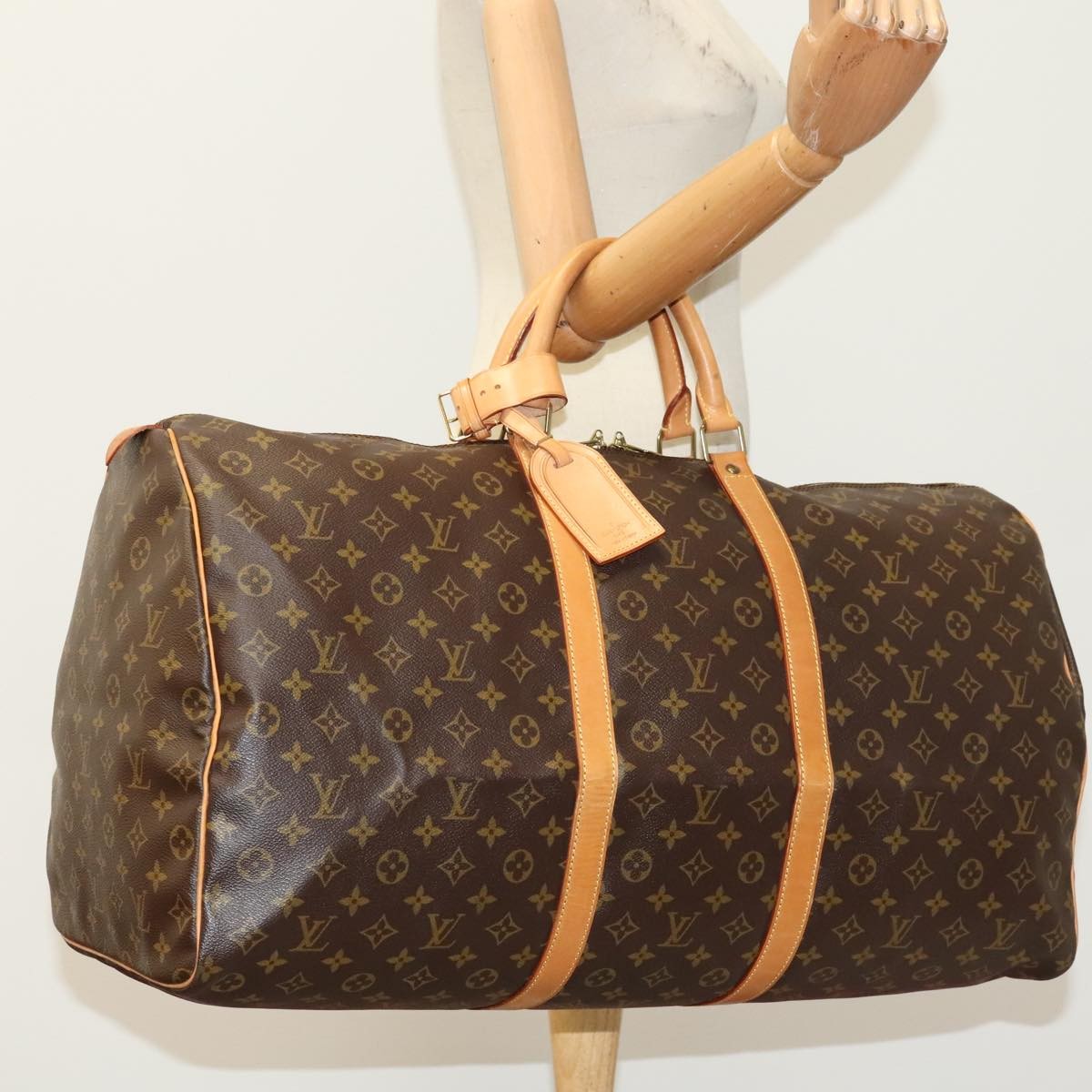 Louis Vuitton Keepall Bag Monogram Canvas Brown Canvas Travel Bag