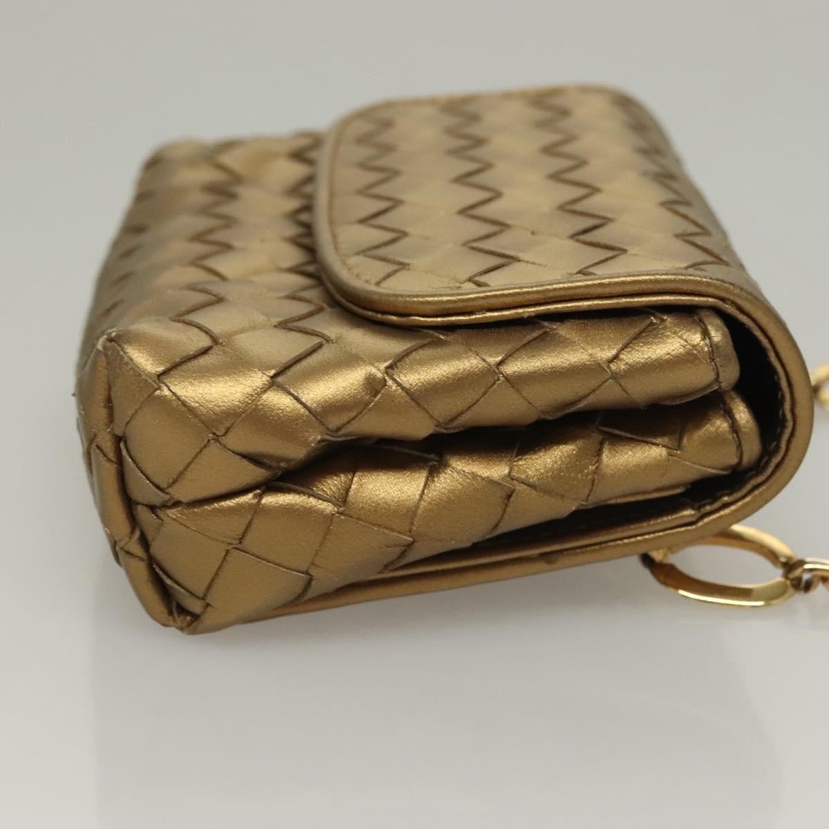 Bottega Veneta Chain Flap Shoulder Bag Leather Gold Leather Shoulder Bag Bag