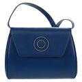 Celine Vintage Circle Logo Crossbody Bag Leather Blue Leather Shoulder Bag Bag