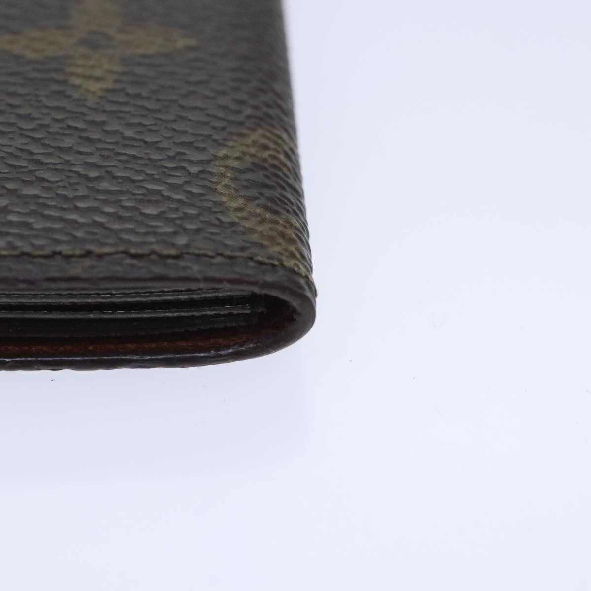 Louis Vuitton Porte Cartes Pression Card Case Monogram Canvas Brown Canvas Card Holders Accessory