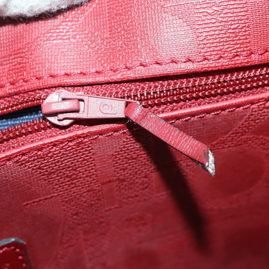 Christian Dior Vintage Trotter Duffle Bag Diorissimo Canvas Red Pvc Travel Bag Bag (Pre-Owned)