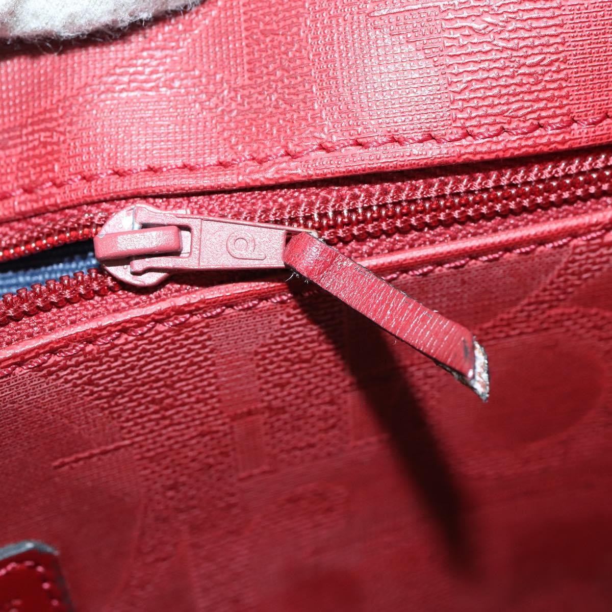 Christian Dior Vintage Trotter Duffle Bag Diorissimo Canvas Red Pvc Travel Bag Bag (Pre-Owned)