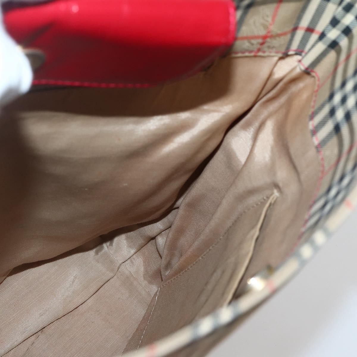 Burberry Nova Check Tote Canvas Check Pattern Beige Canvas Tote Bag