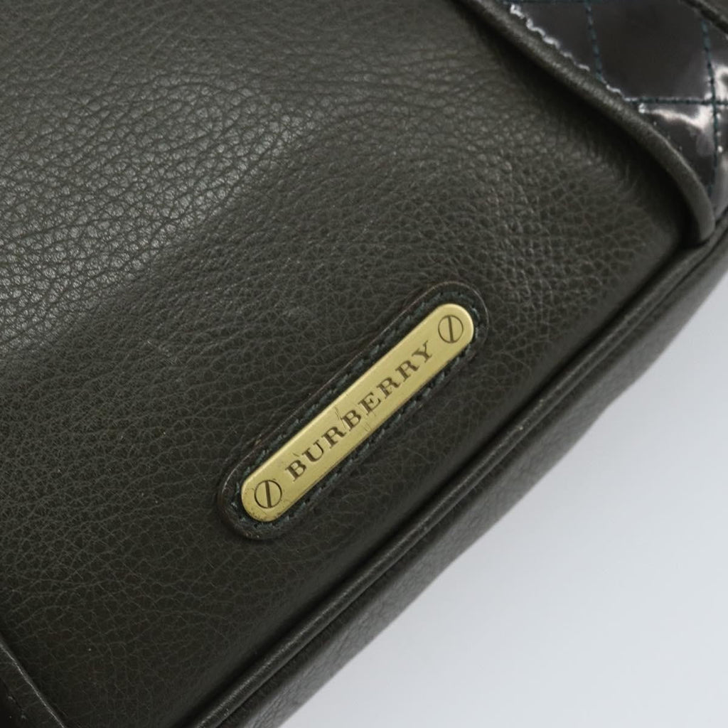 Burberry Vintage Shoulder Bag Leather Khaki Leather Shoulder Bag