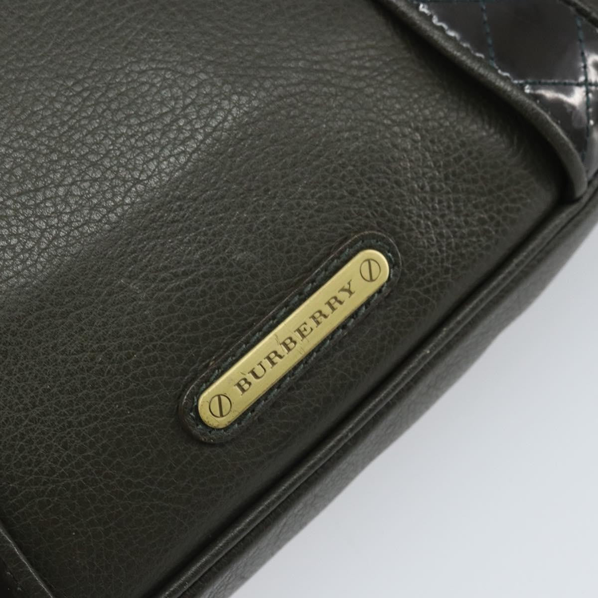 Burberry Vintage Shoulder Bag Leather Khaki Leather Shoulder Bag