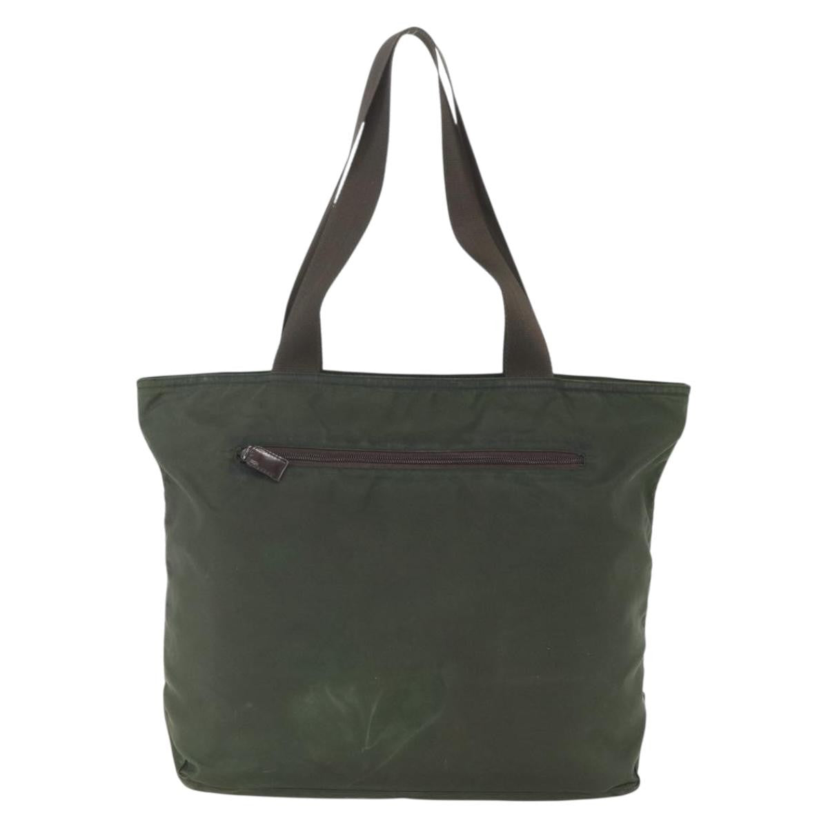 Prada Vintage Zip Tote Tessuto Khaki Nylon Tote Bag Bag