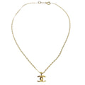 Chanel Cc Pendant Necklace Metal Gold Gold_Plated Necklace Jewelry