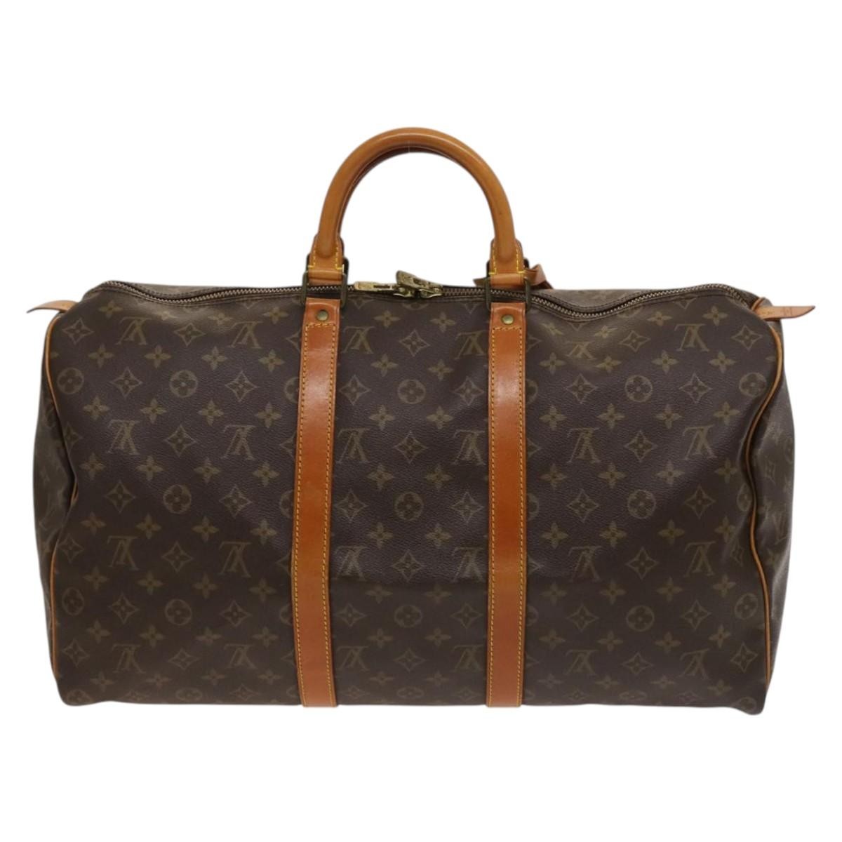 Louis Vuitton Keepall Bag Monogram Canvas Brown Canvas Travel Bag