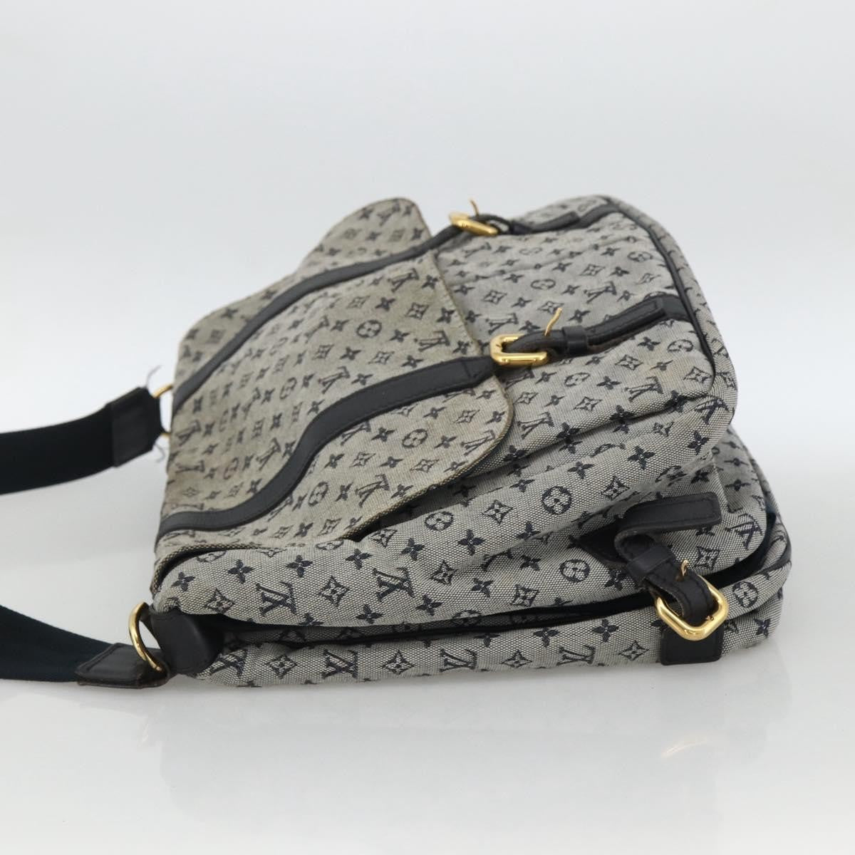 Louis Vuitton Sac Maman Handbag Mini Lin Blue Canvas Shoulder Bag