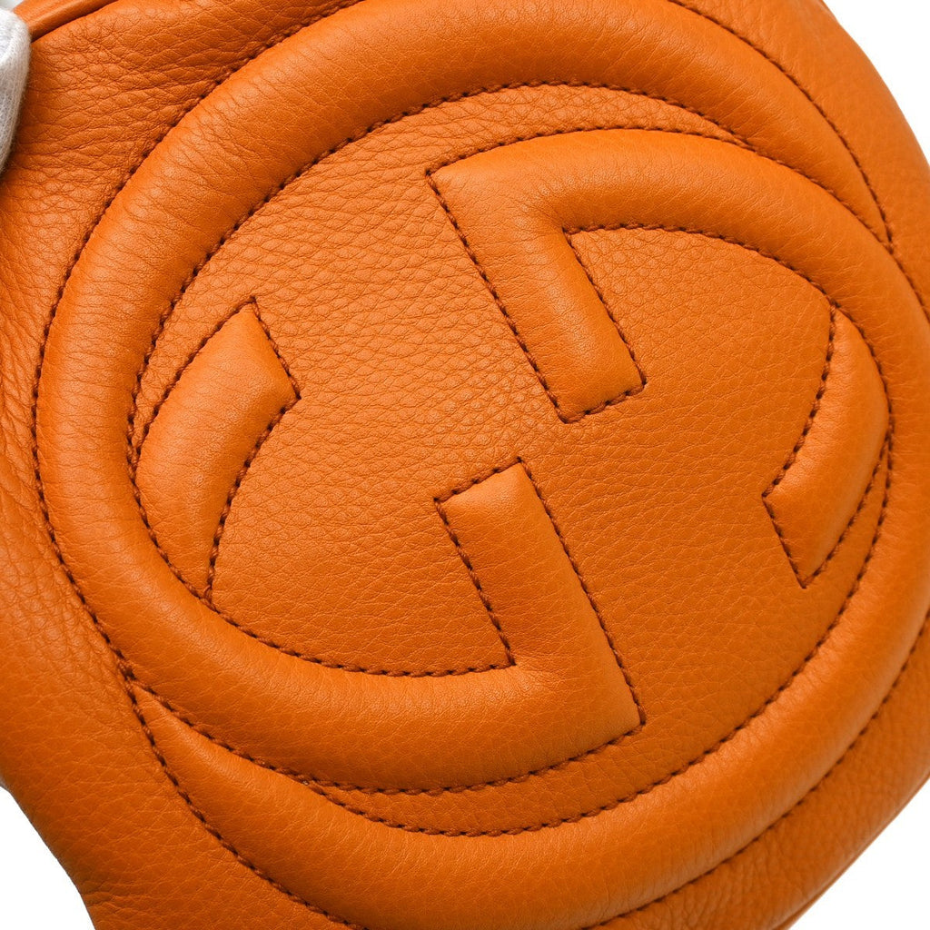 Gucci Soho Boston Bag Leather Orange Leather Handbag (Pre-Owned)