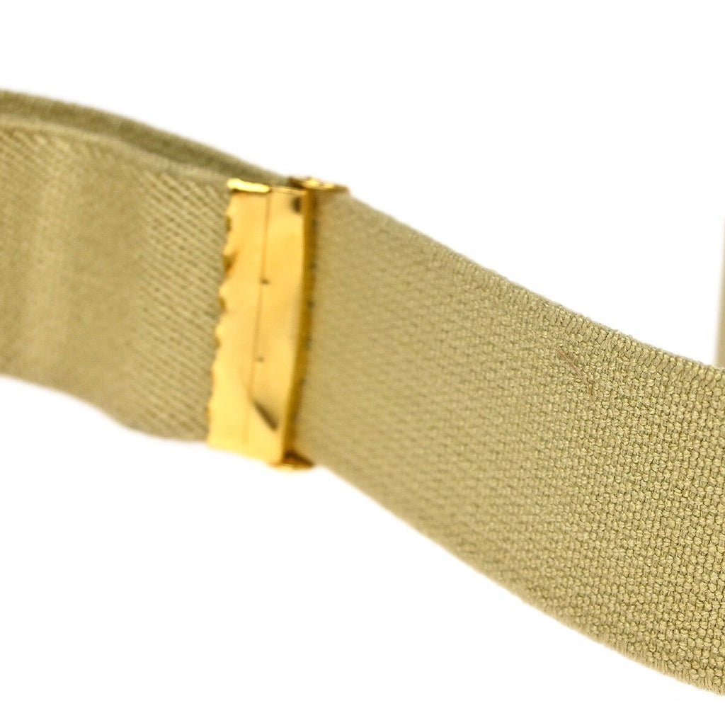 Chanel Logo Suspenders Canvas Beige Canvas Belts Accessory