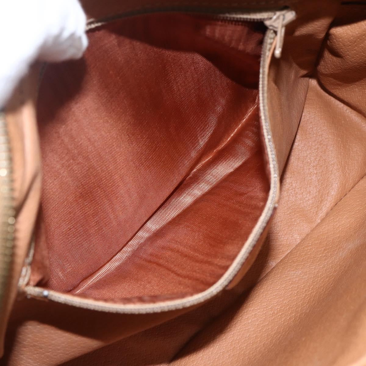 Celine Vintage Macadam Shoulder Bag Canvas And Leather Brown Canvas Shoulder Bag Bag
