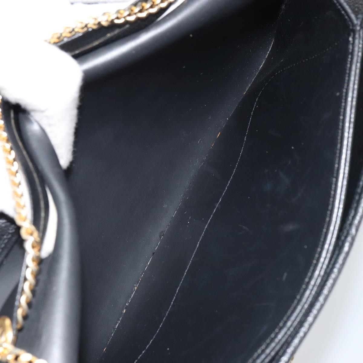 Christian Dior Vintage Chain Flap Shoulder Bag Leather Black Leather Shoulder Bag Bag (Pre-Owned)