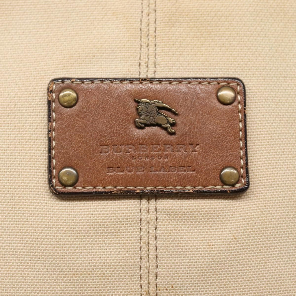 Burberry Blue Label Shoulder Bag Canvas Beige Canvas Shoulder Bag