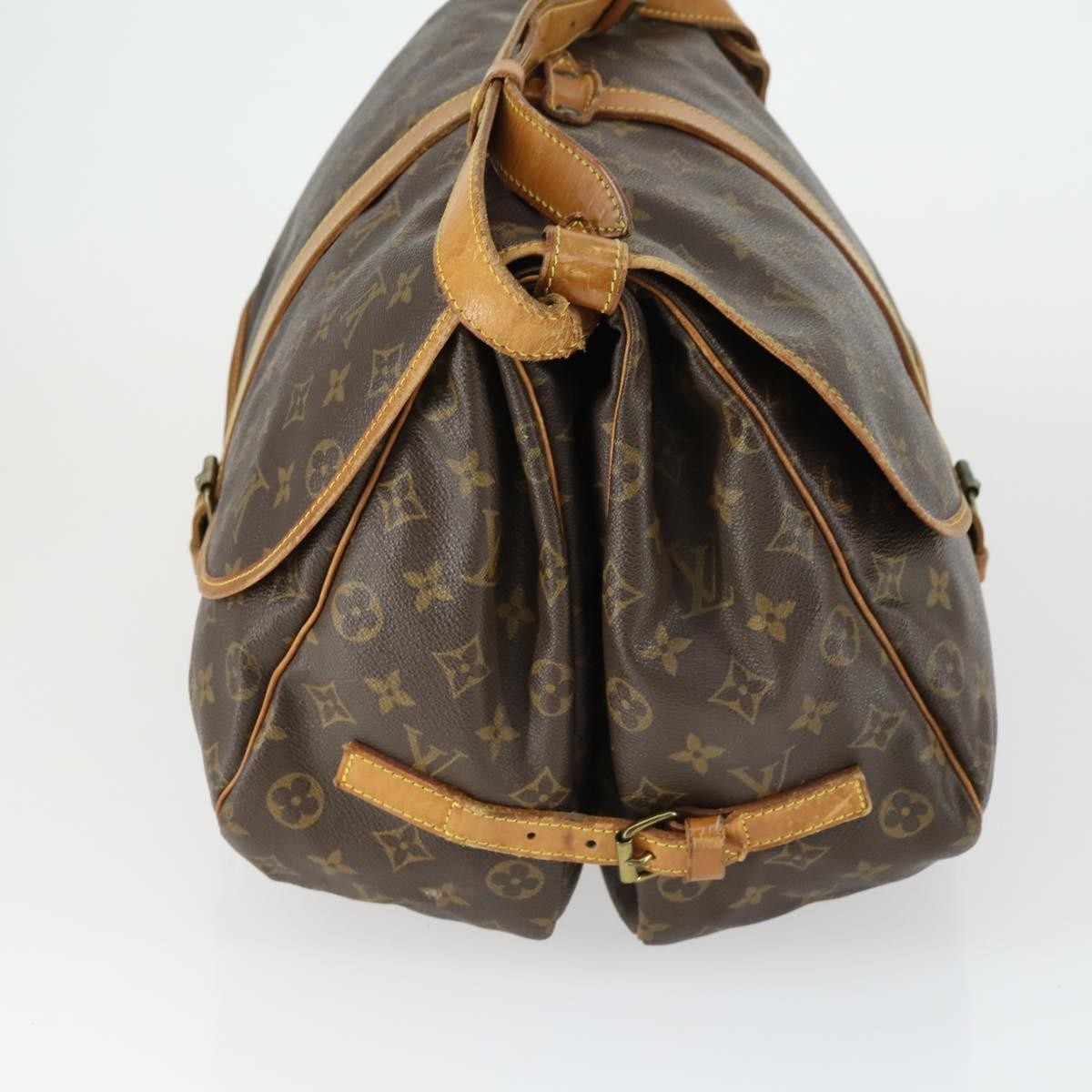 Louis Vuitton Saumur Handbag Monogram Canvas Brown Canvas Shoulder Bag