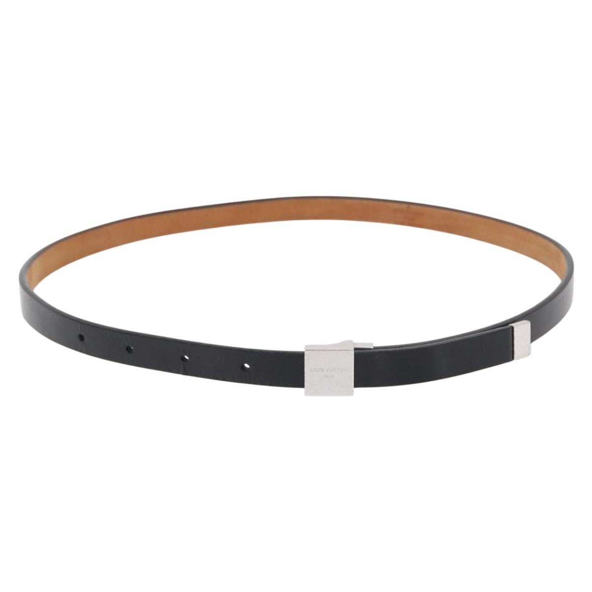 Louis Vuitton Carre Belt Leather Black Leather Belts Accessory