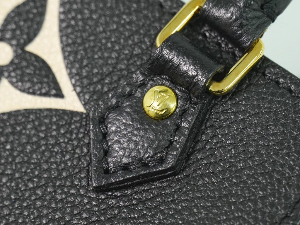Louis Vuitton Petit Sac Plat Bag Bicolor Monogram Empreinte Giant Black Leather Tote Bag