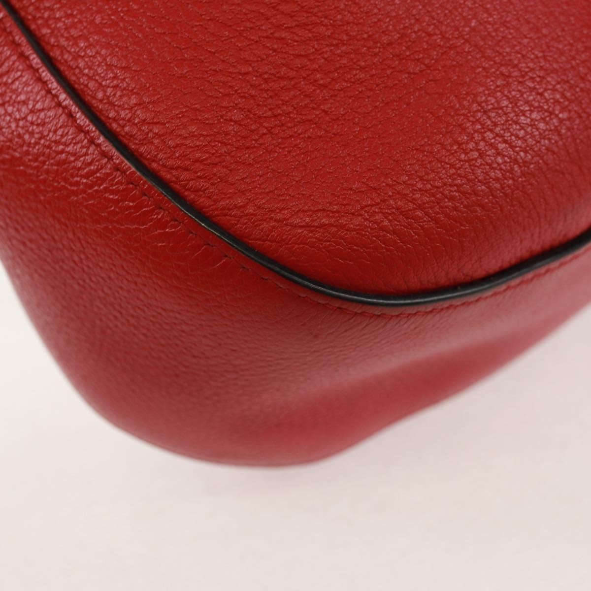 Prada Striped Strap Zip Hobo Vitello Daino Red Leather Shoulder Bag Bag