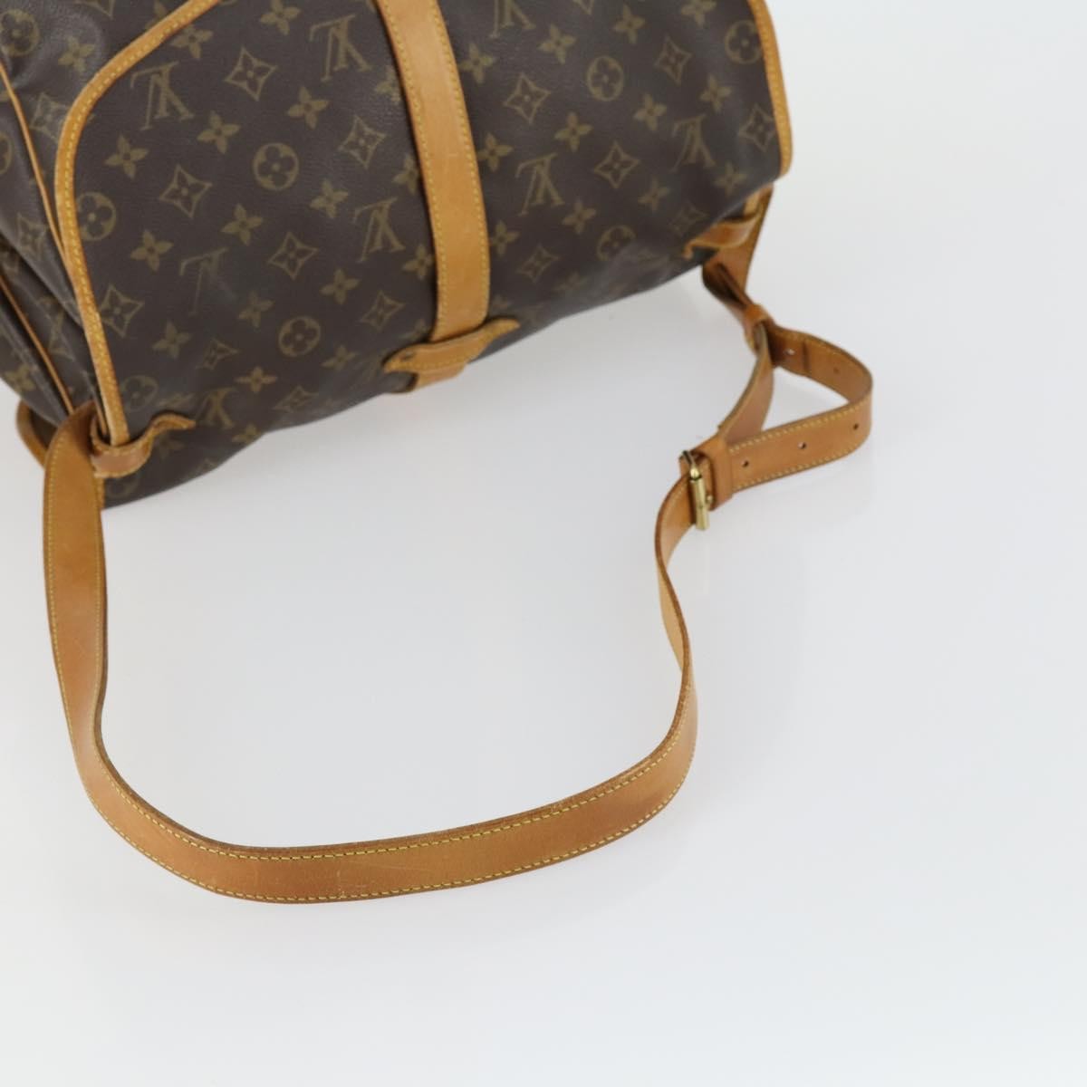 Louis Vuitton Saumur Handbag Monogram Canvas Brown Canvas Shoulder Bag