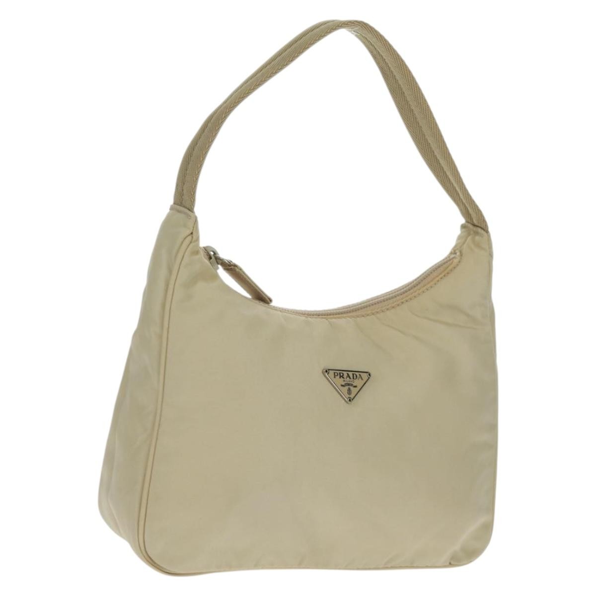 Prada Hobo Tessuto Beige Nylon Handbag