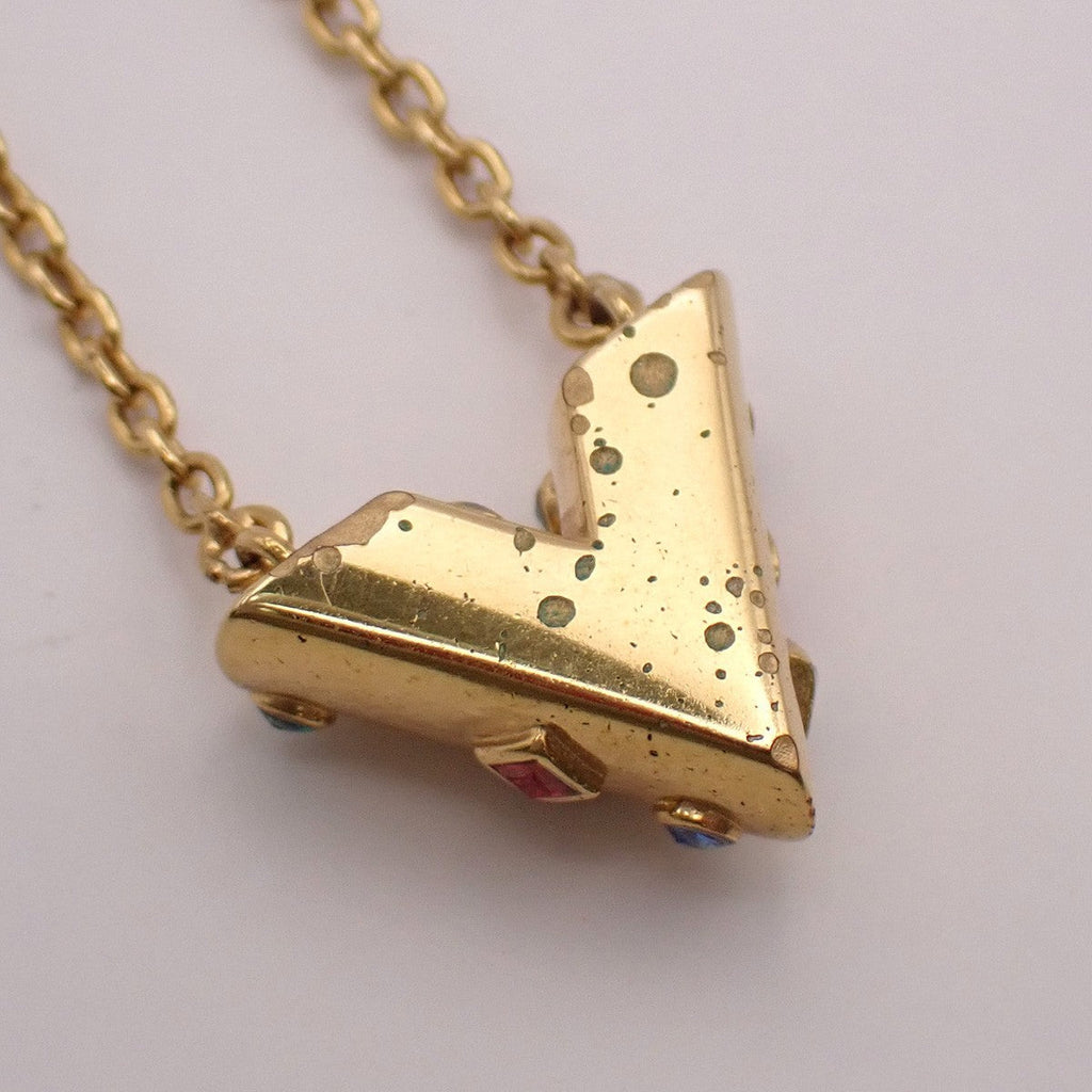 Louis Vuitton Essential V Necklace Metal Gold Gold_Plated Necklace Jewelry