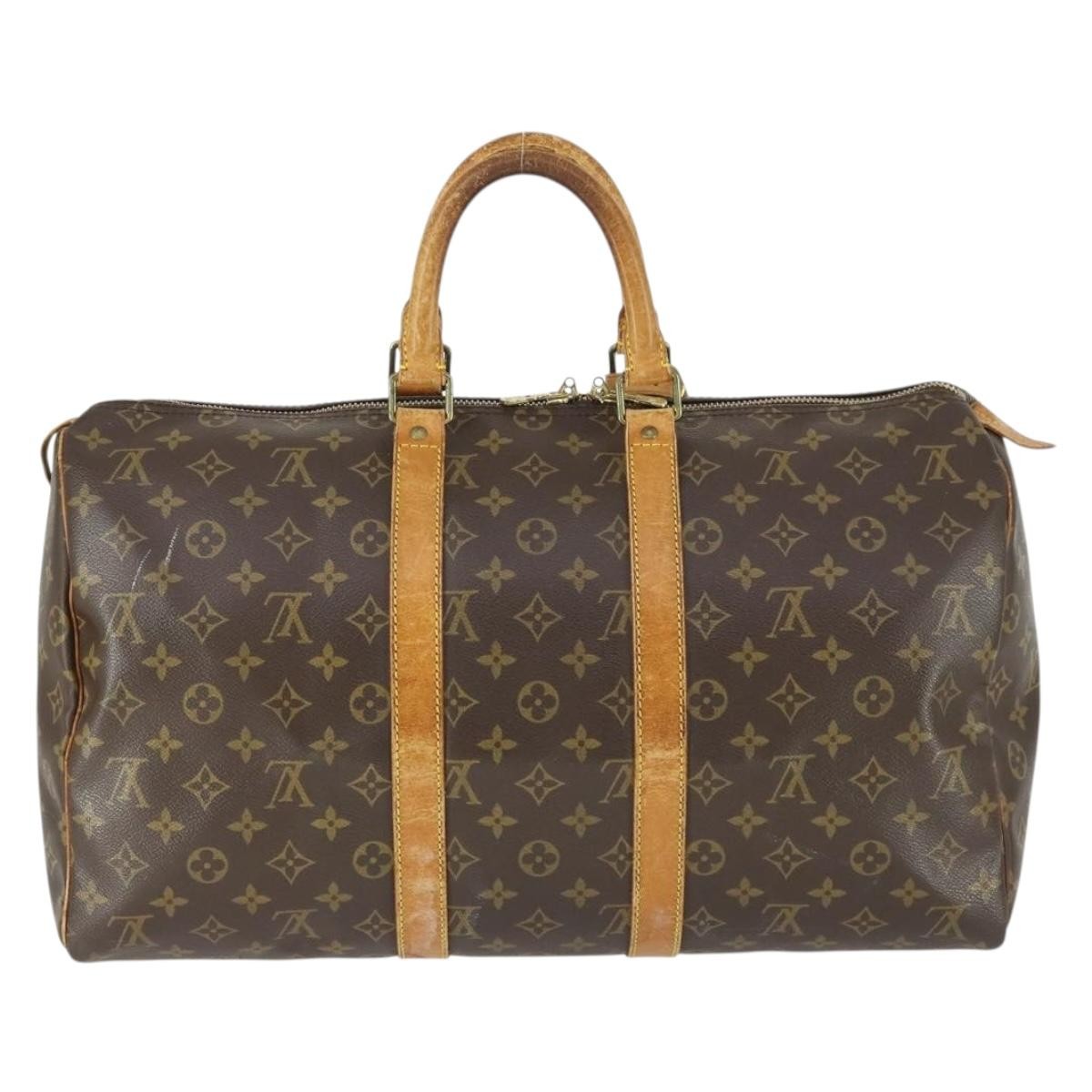 Louis Vuitton Keepall Bag Monogram Canvas Brown Canvas Travel Bag