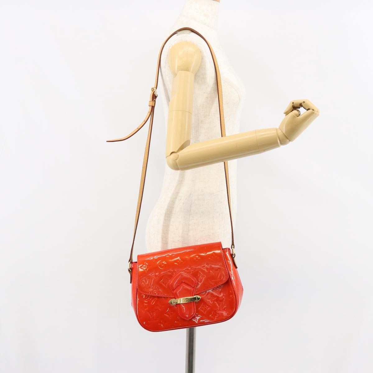 Louis Vuitton Bellflower Handbag Monogram Vernis Red Patent_Leather Shoulder Bag