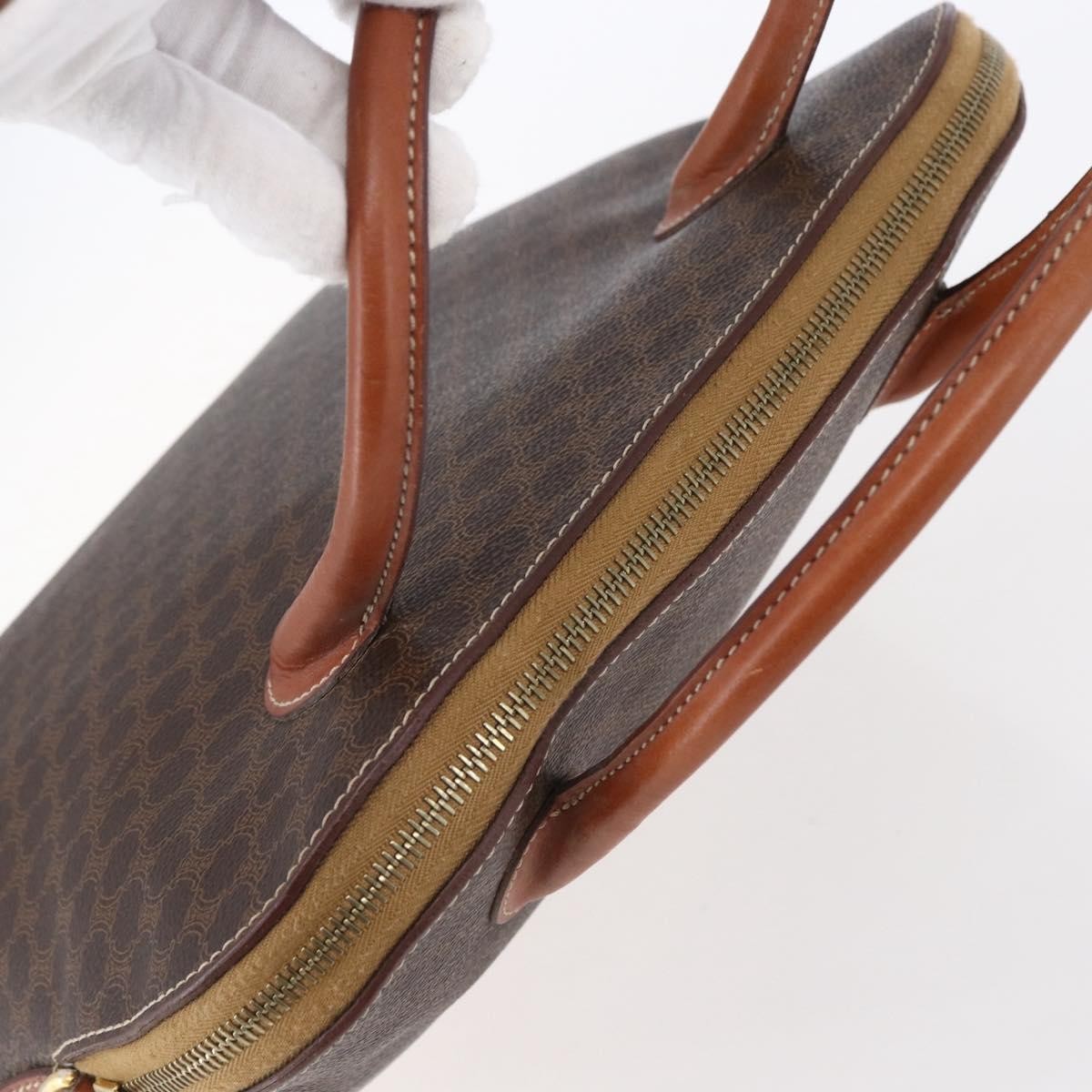 Celine Vintage Macadam Handbag Canvas Brown Canvas Handbag