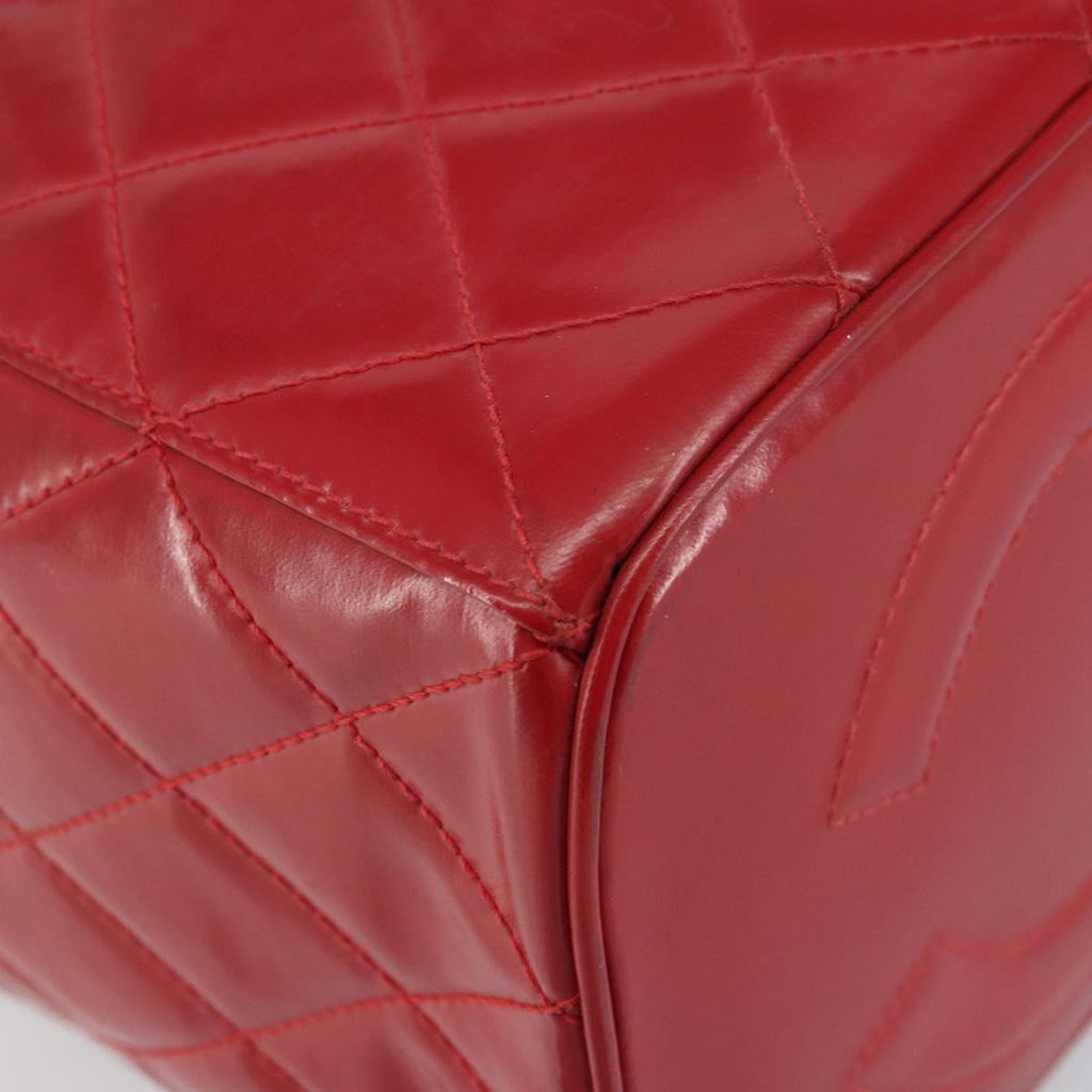 Chanel Vintage Vanity Case Patent Red Patent_Leather Handbag