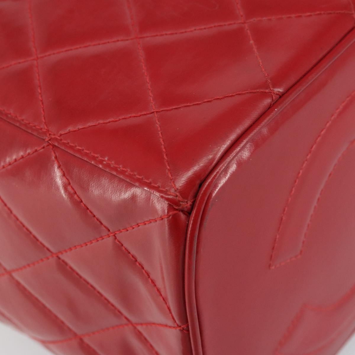 Chanel Vintage Vanity Case Patent Red Patent_Leather Handbag