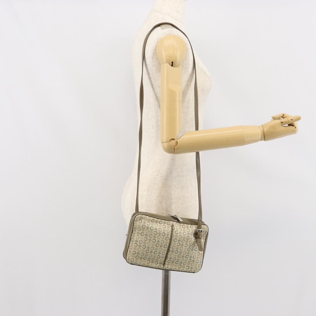 Celine C Macadam Shoulder Bag Canvas Khaki Canvas Shoulder Bag Bag