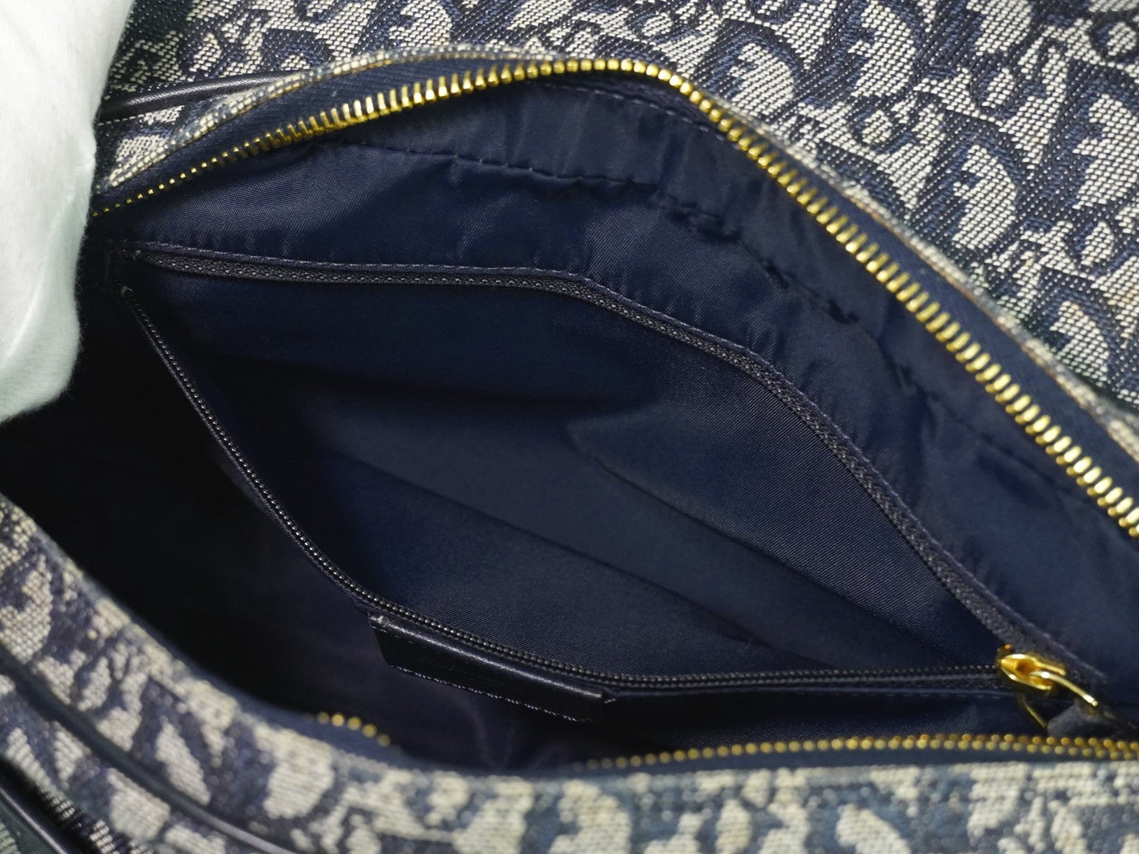 Christian Dior Trotter Shoulder Bag Canvas Gray Canvas Shoulder Bag Bag (Pre-Owned)