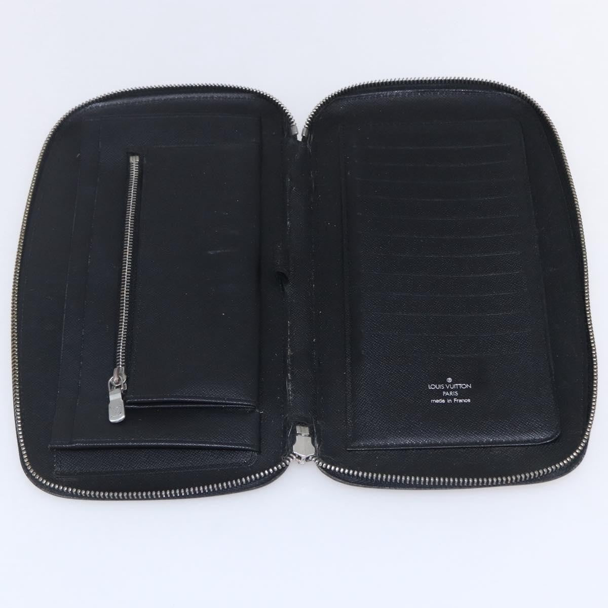 Louis Vuitton Organizer De Voyage Travel Wallet Leather Black Leather Wallets Accessory
