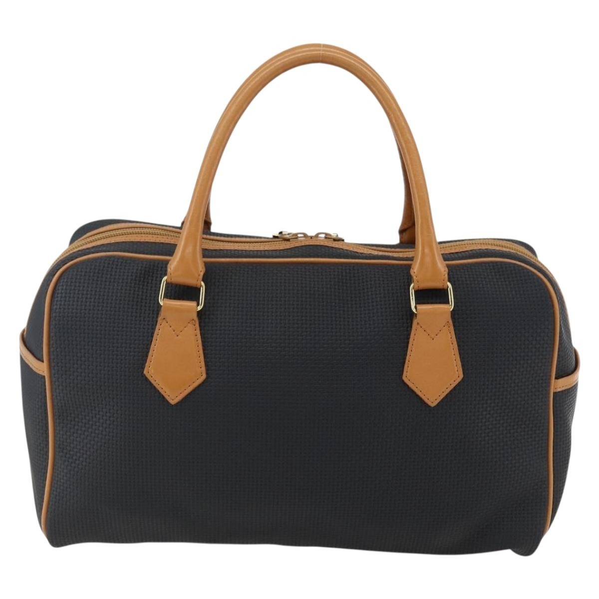 Saint Laurent Vintage Handbag Canvas Black Canvas Handbag (Pre-Owned)
