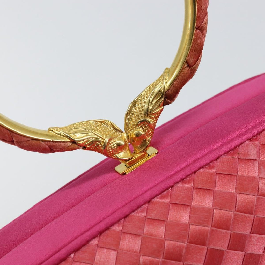 Bottega Veneta Intrecciato Clutch Bag Satin Pink Satin Clutche & Pouche Bag